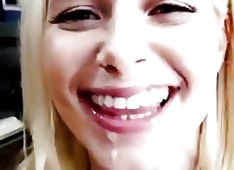 Amateur blowjob and facial